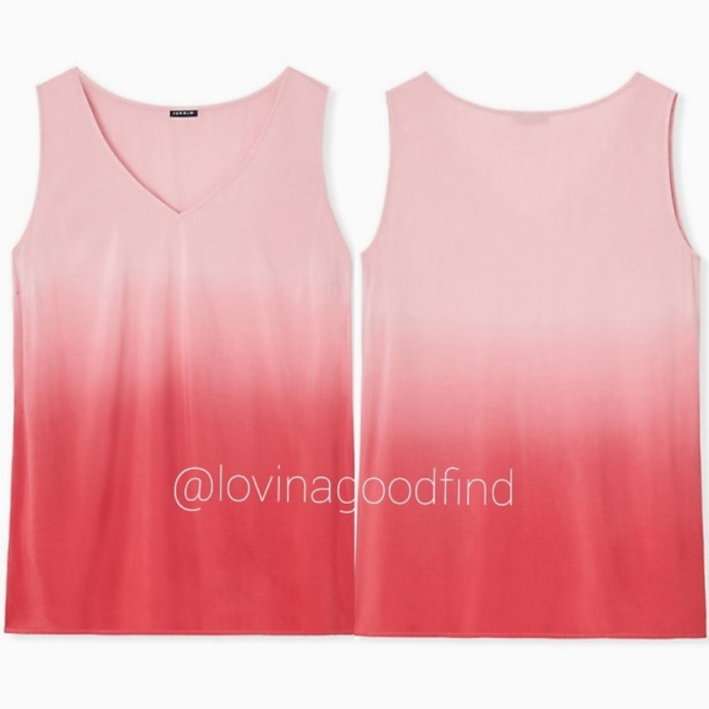 TORRID RED DIP-DYE SLEEVELESS CHALLIS TANK NWT sz 3